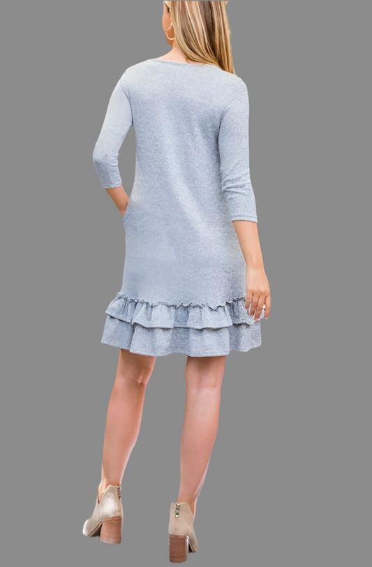 Grey Ruffle Dress